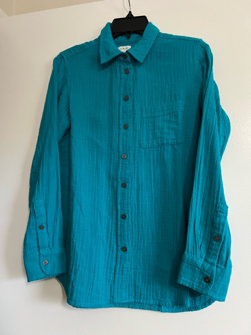 J. Crew Factory Teal Button-Down Long Sleeve Shirt